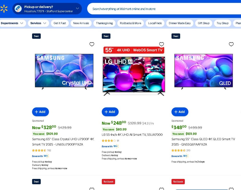 Walmart Black Friday TV Deals